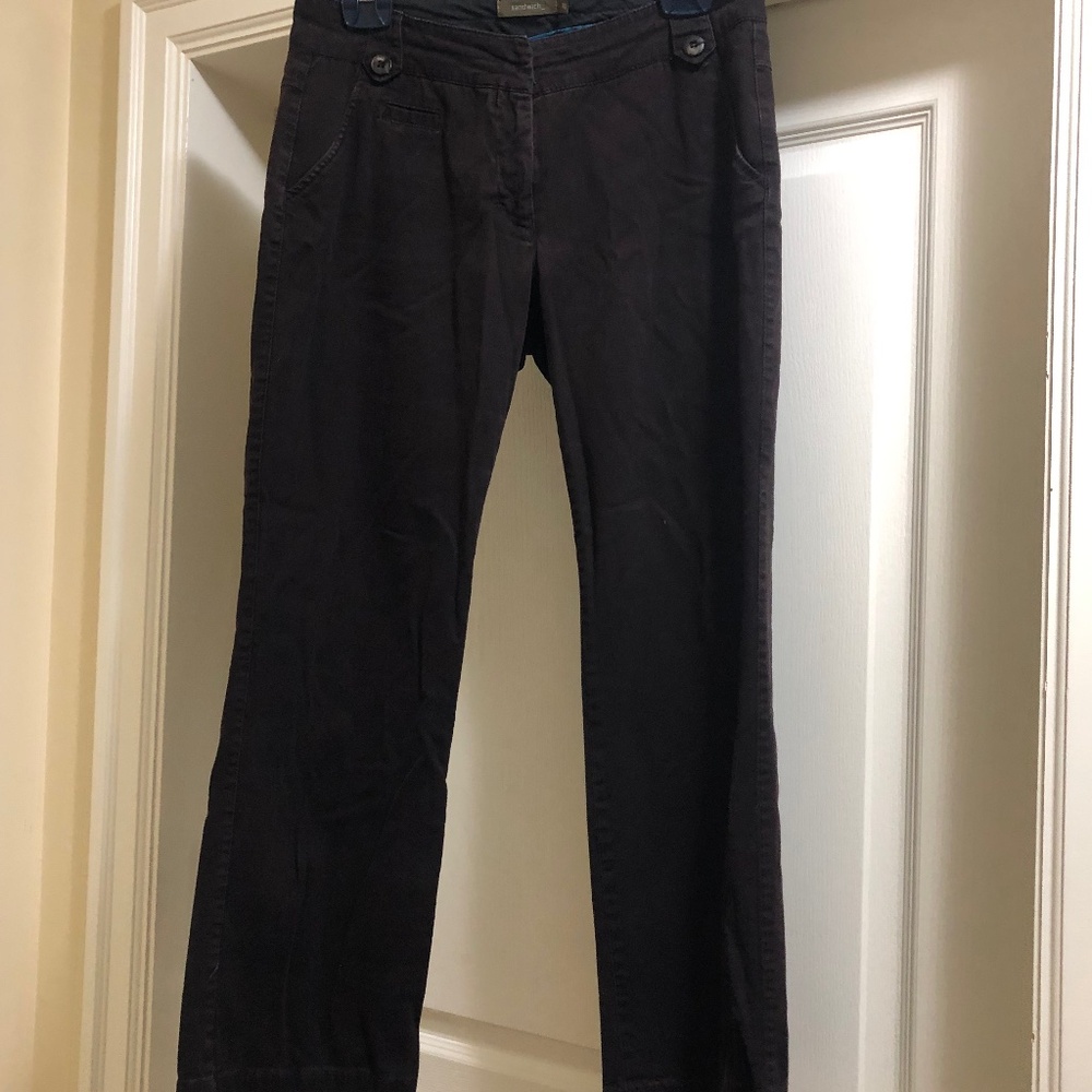 Sandwich size 40 brushed cotton pant chocolate brown